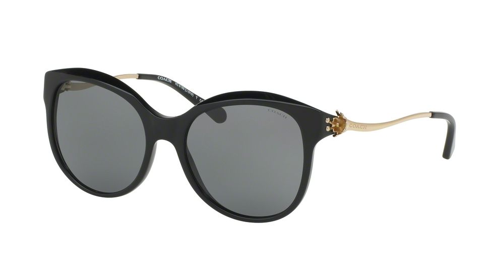 Coach L1610 HC8189 Progressive Prescription Sunglasses HC8189-530887-55 - Lens Diameter 55 mm, Frame Color Black Light Gold