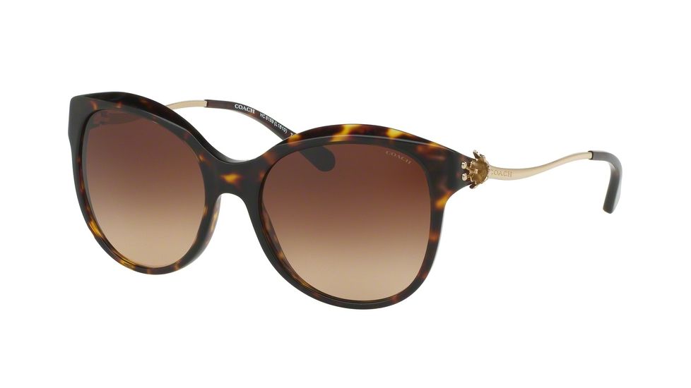Coach L1610 HC8189 Progressive Prescription Sunglasses HC8189-541713-55 - Lens Diameter 55 mm, Frame Color Dark Tortoise/Light Gold