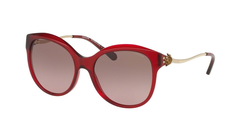 Coach L1610 HC8189 Progressive Prescription Sunglasses HC8189-541914-55 - Lens Diameter 55 mm, Frame Color Burgundy/light Gold