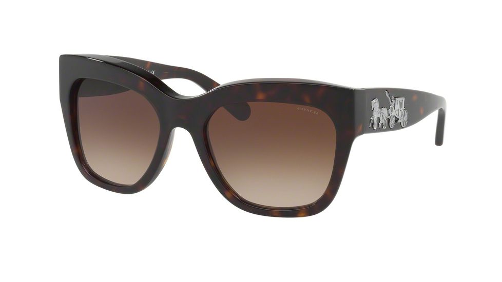 Coach L1649 HC8213 Sunglasses 512013-56 - Dark Tortoise Frame, Brown Gradient Lenses