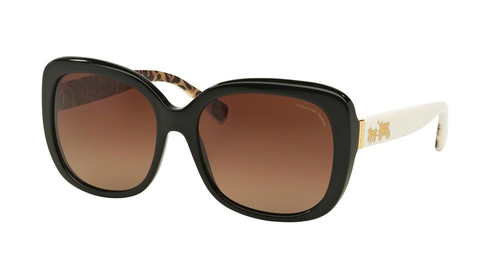 Coach L559 HC8158F Bifocal Prescription Sunglasses HC8158F-5336T5-58 - Lens Diameter 58 mm, Frame Color Black/Ivory Wild Beast