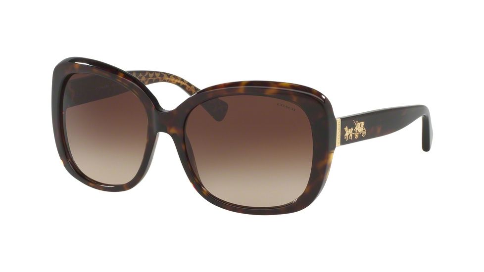 Coach L559 HC8158F Bifocal Prescription Sunglasses HC8158F-539413-58 - Lens Diameter 58 mm, Frame Color Dark Tort/Dark Tort Gold Sig C