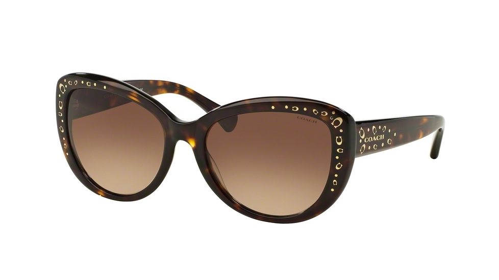 Coach L560 HC8162F Single Vision Prescription Sunglasses HC8162F-512013-56 - Lens Diameter 56 mm, Frame Color Dark Tortoise