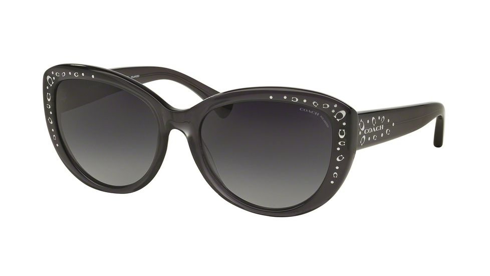 Coach L560 HC8162F Single Vision Prescription Sunglasses HC8162F-5344T3-56 - Lens Diameter 56 mm, Frame Color Dark Grey Crystal