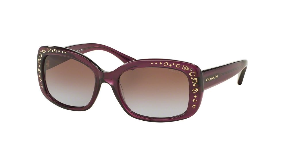Coach L563 HC8161F Single Vision Prescription Sunglasses HC8161F-504368-55 - Lens Diameter 55 mm, Frame Color Purple