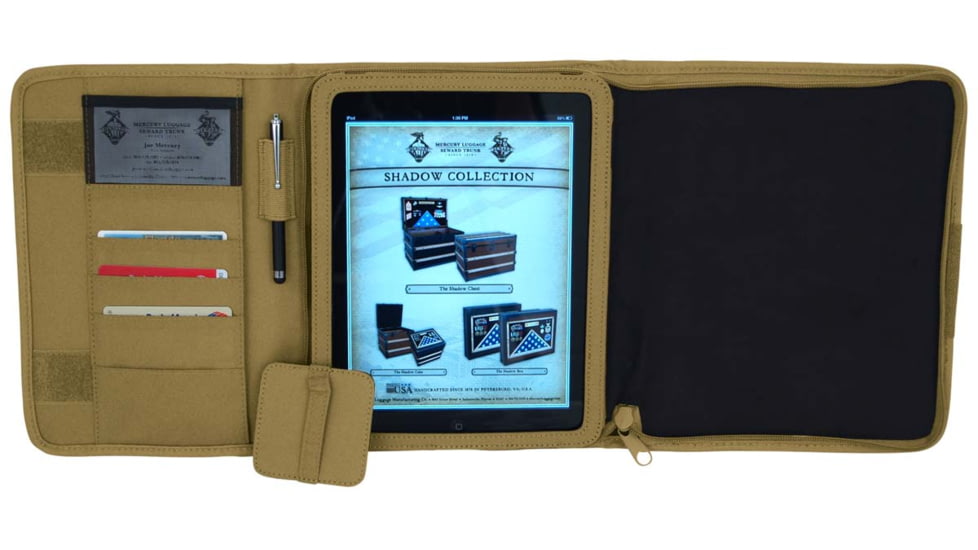 Mercury Tactical Ipadfolio, Coyote, 10 1/2in.x8 3/4in.x1 1/2in. 9926-CY