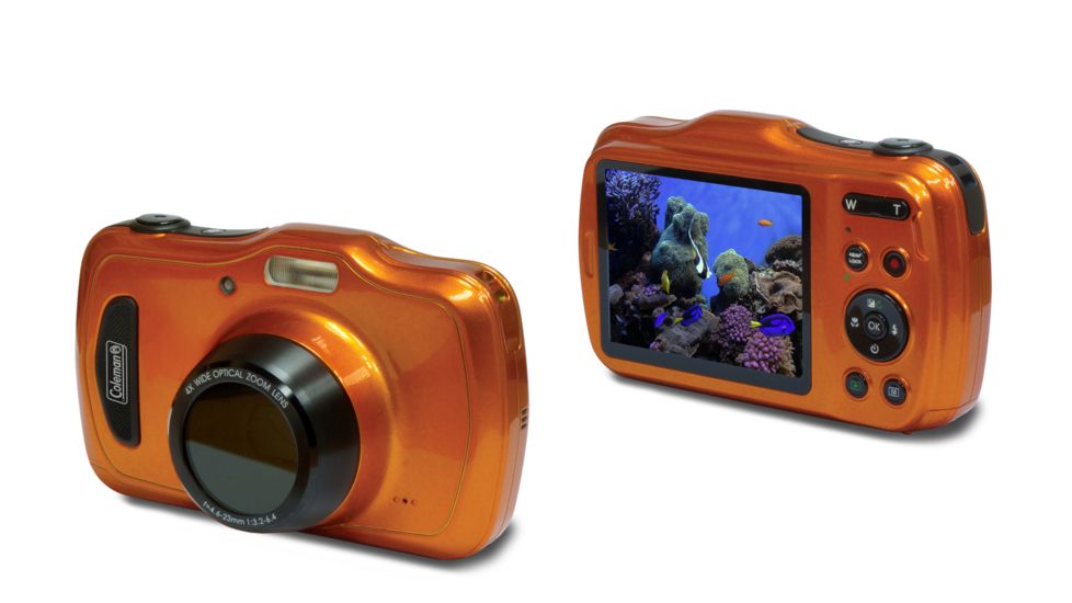 Coleman Xtreme4 20.0 MP / 1080p HD / 4X Optical Zoom Underwater Digital &amp; Video Camera, Waterproof to 33 ft, Orange C30WPZ-O