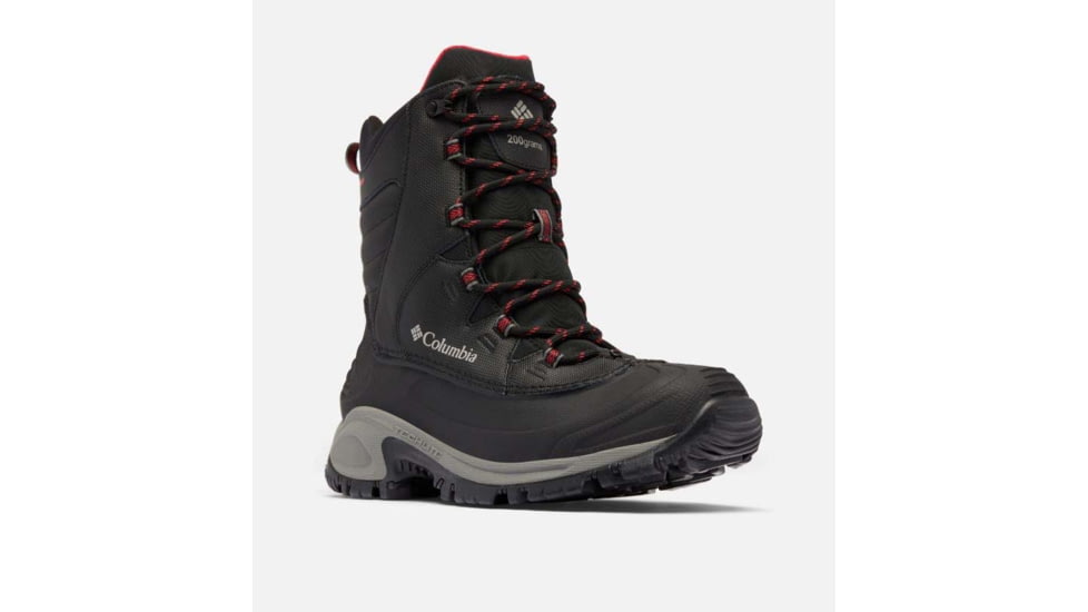 Columbia Bugaboot III Boots - Mens, Black/Bright Red, 9 US, 1791221-012-9