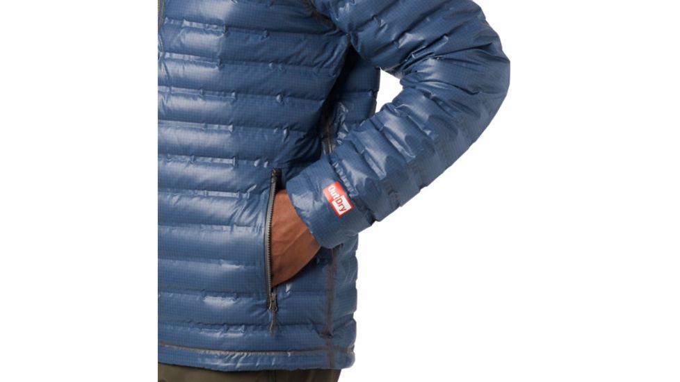 Columbia OutDry Ex Gold Down Hooded Jacket - Mens, Collegiate Navy Ripstop Print, Small, 1700411464-S