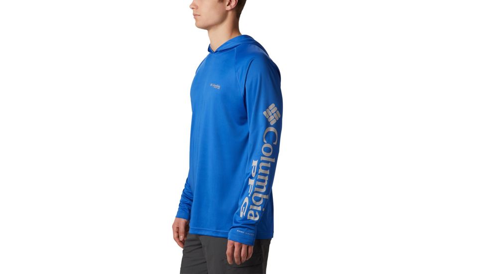 Columbia Terminal Tackle Hoodie - Mens, Vivid Blue, Cool Grey Logo, 2XL, Long Inseam, 153617-487-2XT