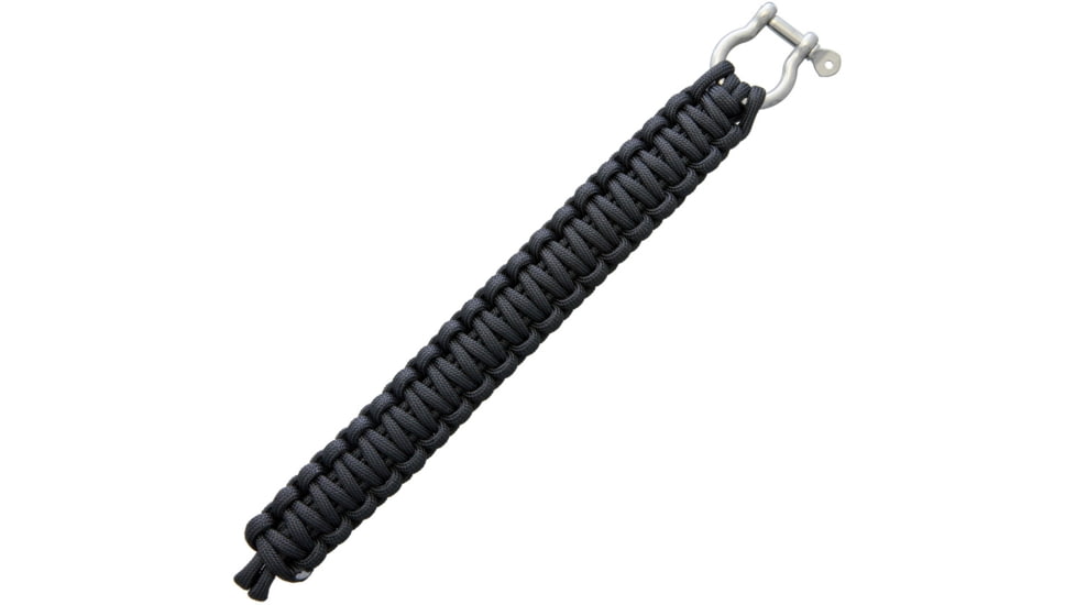 Combat Ready Survival Bracelet w/Black Paracord Construction, Black, Large, 9in, GG BLACK / CBR363