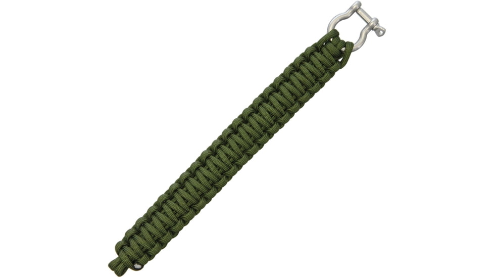 Combat Ready Survival Bracelet w/Black Paracord Construction, OD Green, Large, 9in, GG OD GREEN / CBR364