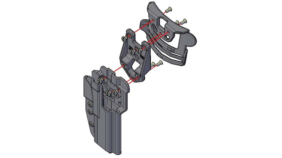 Comp-Tac International OWB Kydex Modular Mount, Walther - PDP 5in, Right Hand, Black, C241WA328RBKN