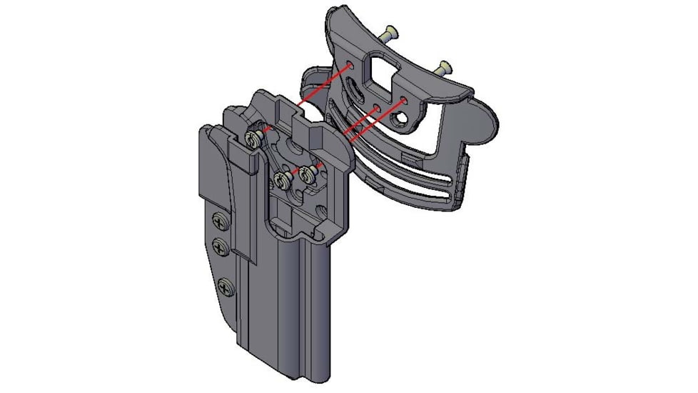 Comp-Tac International OWB Kydex Modular Mount, Walther - PDP 5in, Right Hand, Black, C241WA328RBKN