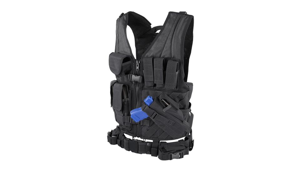 Condor Outdoor Cross Draw Vest, Black, Medium/Large, CV-002
