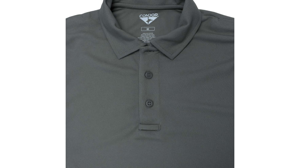 Condor Outdoor Performance Long Sleeve Polo, Graphite, S, 101120-018-S
