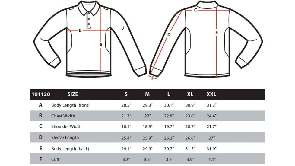 Condor Outdoor Performance Long Sleeve Polo, Graphite, S, 101120-018-S