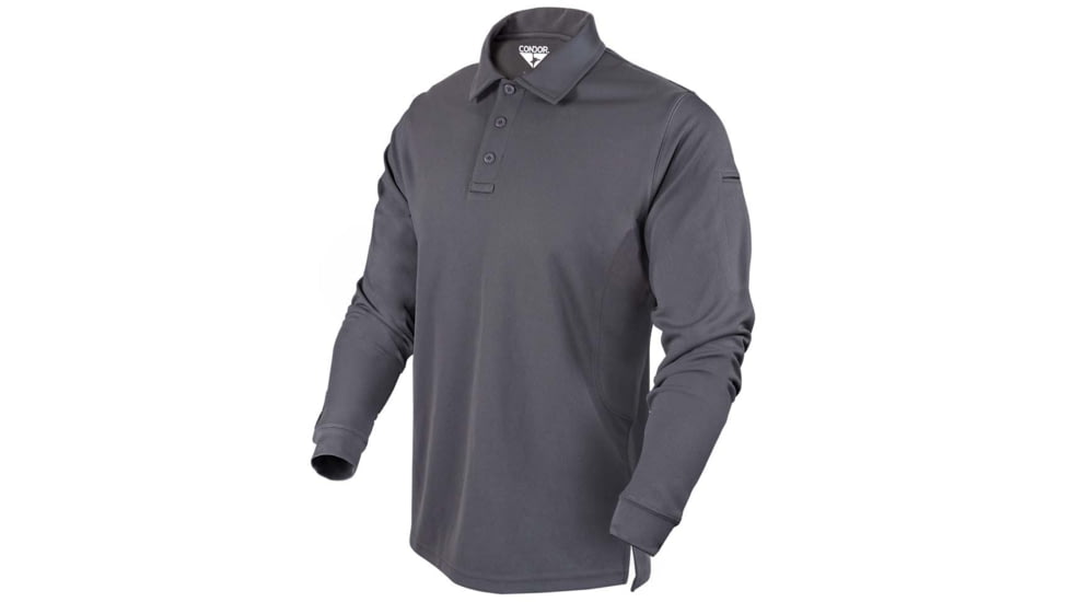 Condor Outdoor Performance Long Sleeve Polo, Graphite, S, 101120-018-S