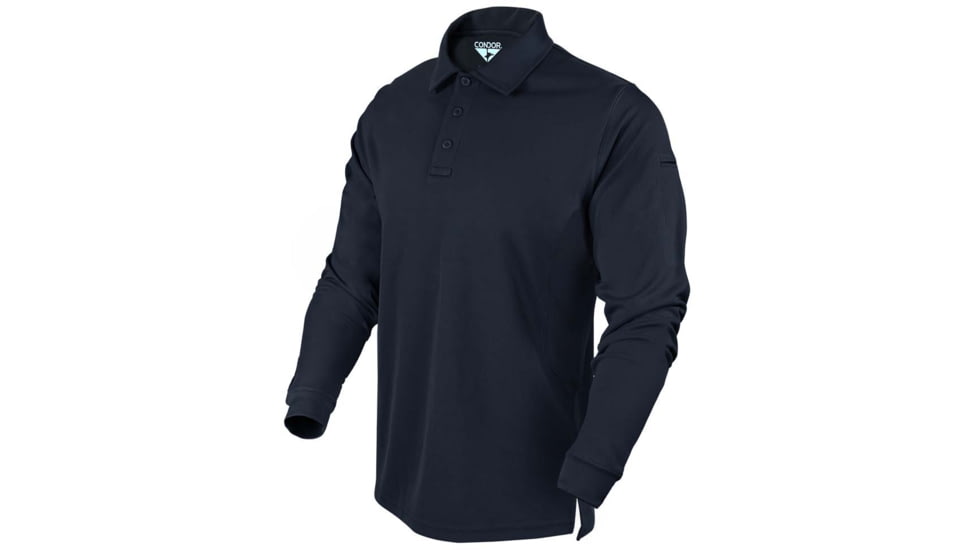 Condor Outdoor Performance Long Sleeve Polo, Navy Blue, L, 101120-006-L