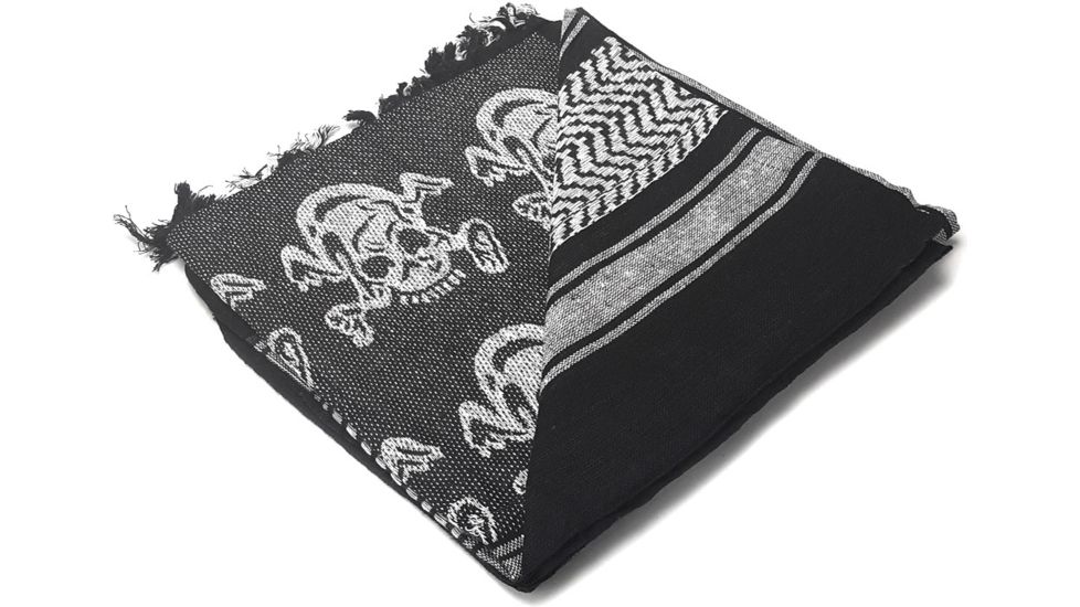 Condor Outdoor Shemagh 100% Cotton, Black/White Skull, 201-S005