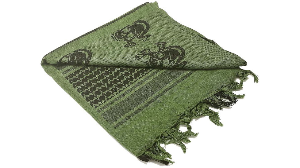 Condor Outdoor Shemagh 100% Cotton, OliveDrab/Black Skull, 201-S001