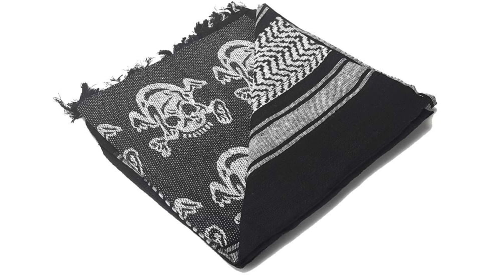 Condor Outdoor Shemagh 100% Cotton, Tan/Black Skull, 201-S002