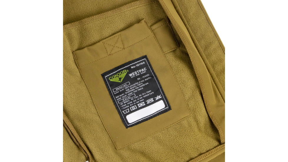 Condor Outdoor Westpac Softshell Jacket, Large, Coyote Brown, 101166-498-L