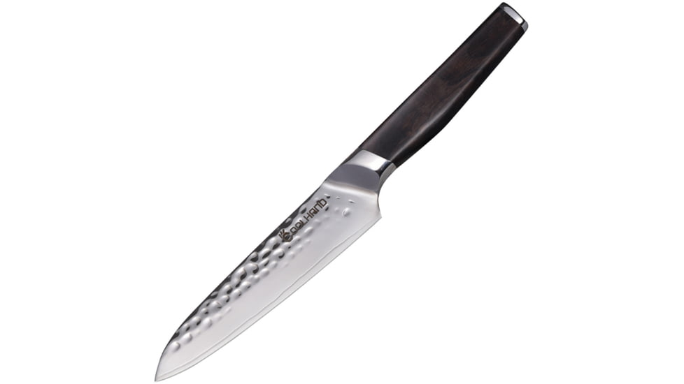 Cool Hand Ebony Hammered Utility Knife, 9.5in, Overall, 5in Hammered 440C Blade, Ebony Wood Handle, 7195CE
