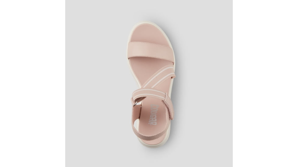 Cougar Hibiscus Leather Wedge Womans Sandals, Shell, 10, Hibiscus-Shell-10