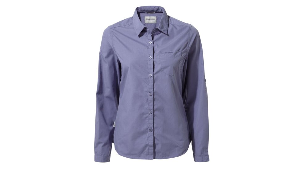 Craghoppers Kiwi Long Sleeve Shirt, China blue, 4, CWS462-H1508L