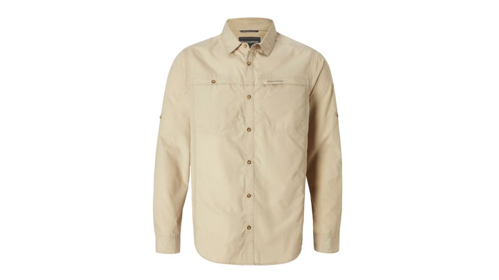 Craghoppers Kiwi Trek Long Sleeve Shrt, Oatmeal, L, CMS477-70U70