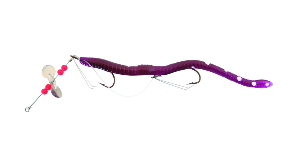 Creme Lures Scoundrel Rigged Worm, 1, 6in, Purple-White, 0170-3-1