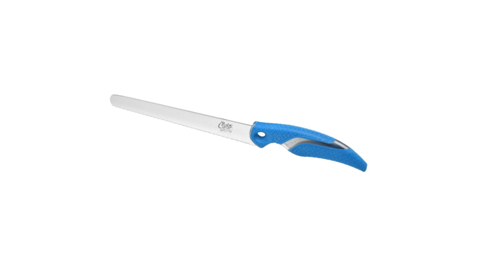 Cuda 9in Titanium Bonded Chunk Knive, Titanium Bonded Blade, Non-Slip Cuda Scale Pattern Grips, 18830