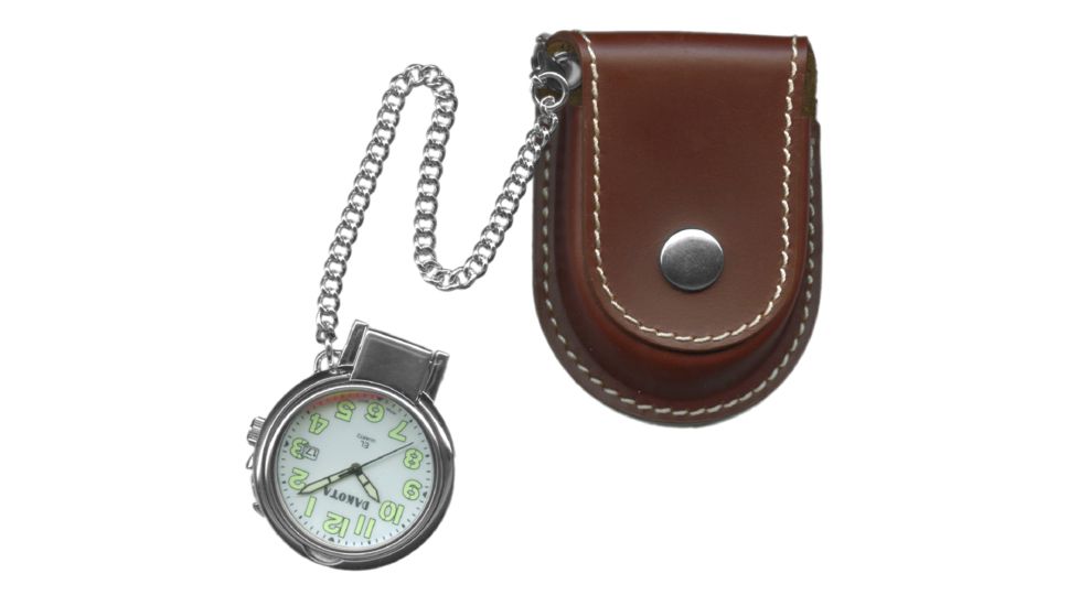 Dakota Watches Leather Pouch Pocket Watch w/ Magnifying Lens 4014370
