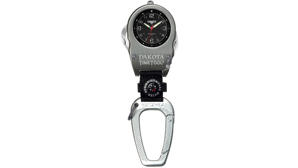 Dakota Watches Time Tool 7, Black Dial, Carabineer Clip 7972-9