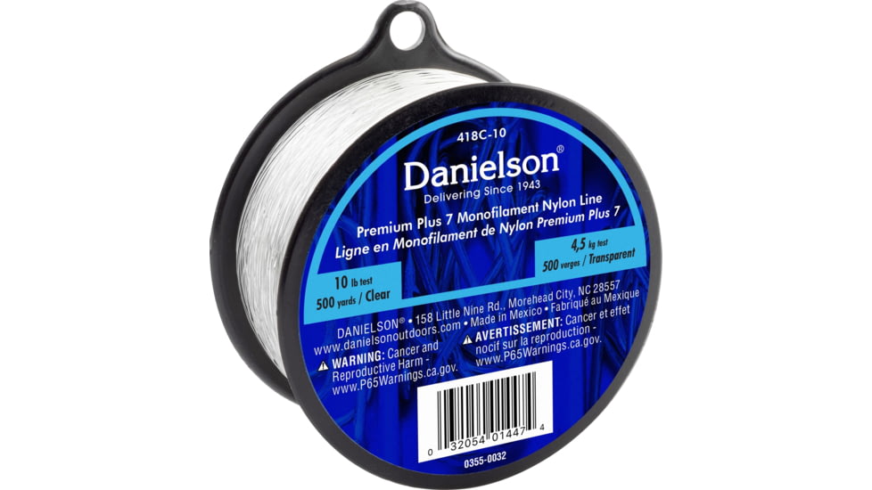 Danielson Plus 7 Mono Nylon Line 10 lb, Clear, 418C-10