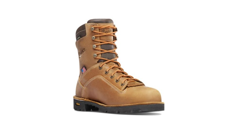 Danner Quarry USA 8in Alloy Toe Boots, Distressed Brown, 16D, 17317-16D