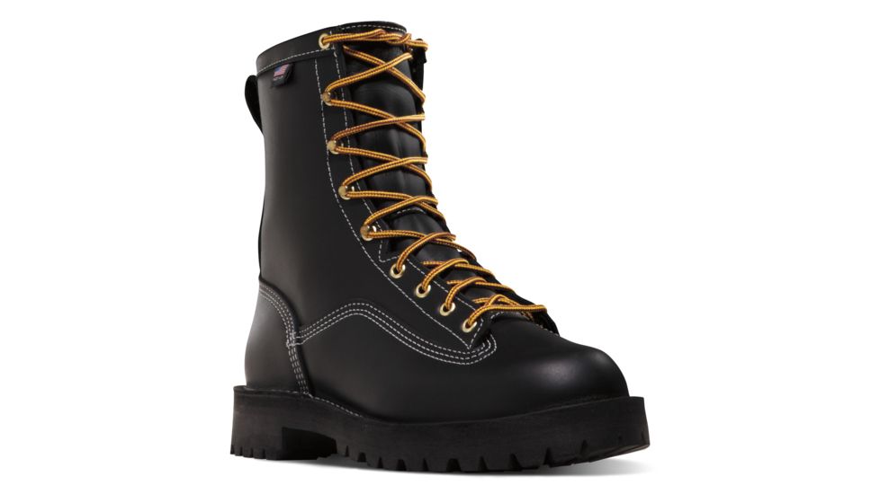 Danner Super Rain Forest 8in Non-Metallic Toe Boots, Black, 7.5EE, 11550-7-5EE