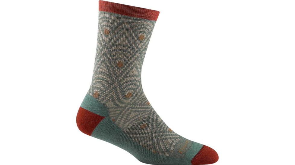 Darn Tough Deco Crew Lightweight Sock with Cushion - Womens, Lichen, Large, 6078-LICHEN-L-DARN