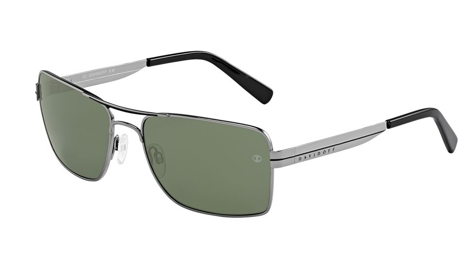 Davidoff 97336 Sunglasses, Ruthenium Frame, Polarized Green Lens-97336-650