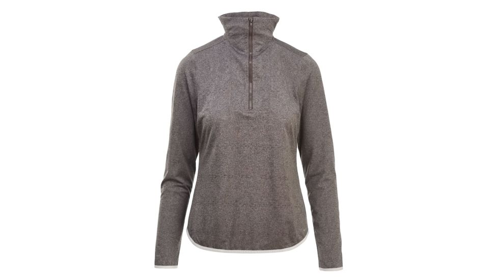 Demo,Woolrich Women's New Heights Half Zip Long Sleeve Shirt, Ash Heather, M, 7111-AHR-DEMO