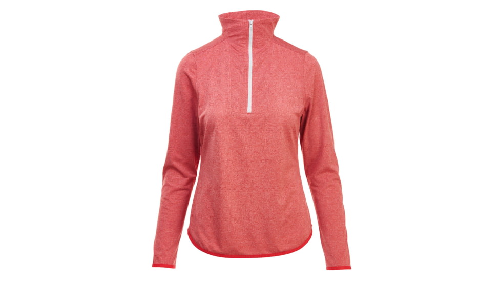 Demo,Woolrich Women's New Heights Half Zip Long Sleeve Shirt, Baked Clay Htr, M, 7111-BAD-DEMO
