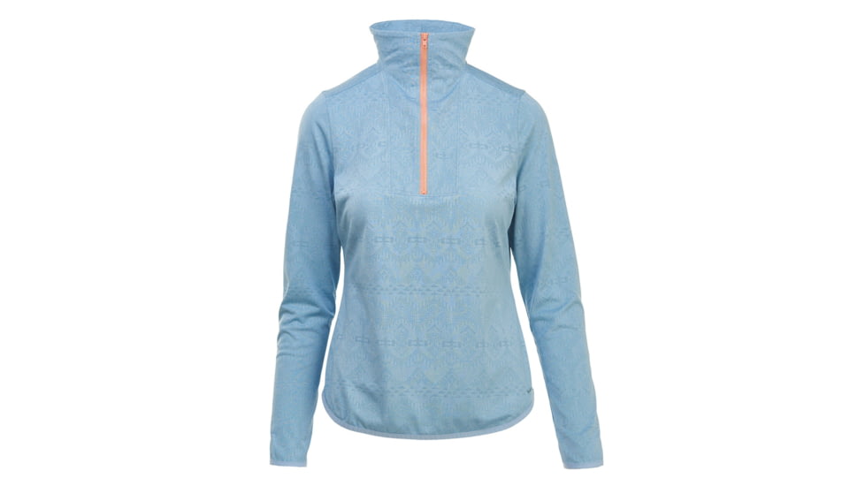 Demo,Woolrich Women's New Heights Half Zip Long Sleeve Shirt, Light Bijou Htr, M, 7111-LBH-DEMO