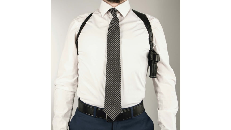 DeSantis C.E.O. Shoulder Rig Leather Holsters, SIG Sauer P365, Right Hand, Plain, Black, 11ZBA8JZ0