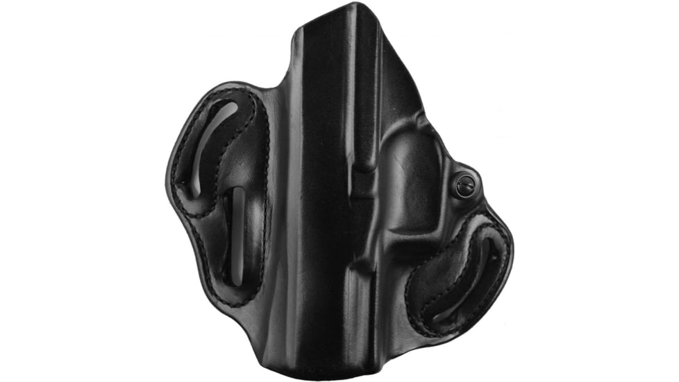 DeSantis Speed Scabbard Leather OWB Belt Holsters, Taurus Judge Public Defender, UltraLite 2in Barrel w/ 2.5in, Cylinder 4510PD, Right Hand, Plain, Black, 002BAI6Z0
