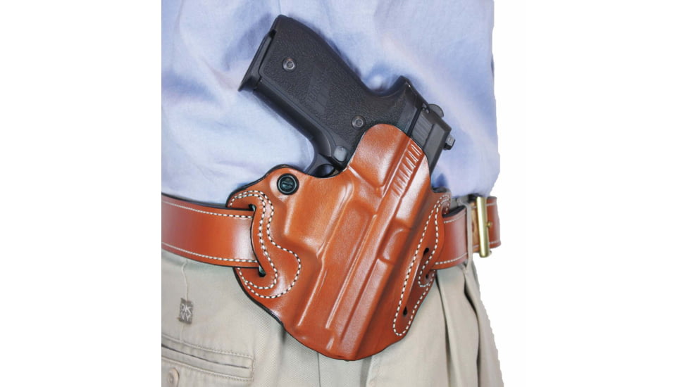 DeSantis Speed Scabbard Leather OWB Belt Holsters, Colt Python, Trooper 4in, S&amp;W L Frame 4in, Ruger GP100 4in, Dan Wesson 15/2, 15/2V, 15/2VH 4in, Right Hand, Plain, Tan, 002TA34Z0