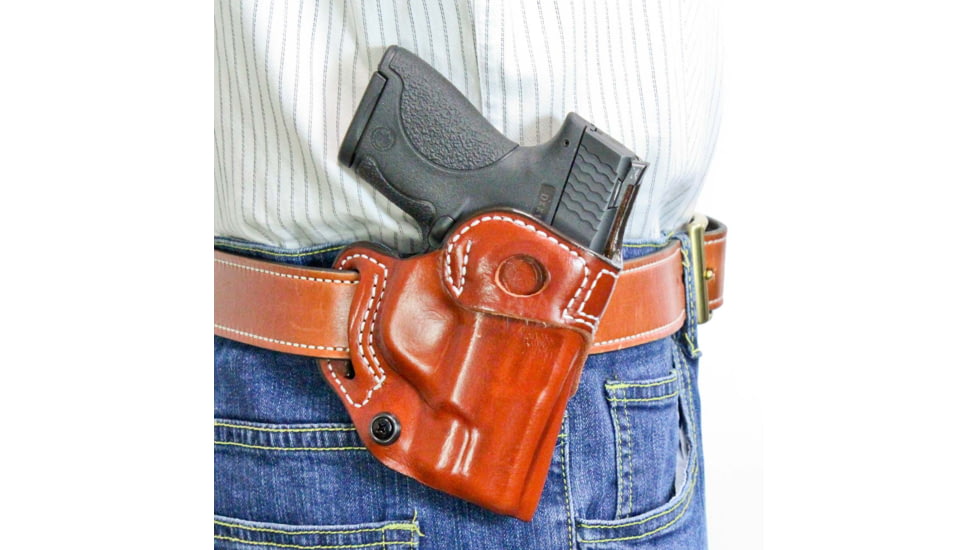 DeSantis The Osprey OWB/IWB Leather Holster, Springfield Armory Hellcat 3in, Right Hand, Plain, Tan, 159TA9PZ0