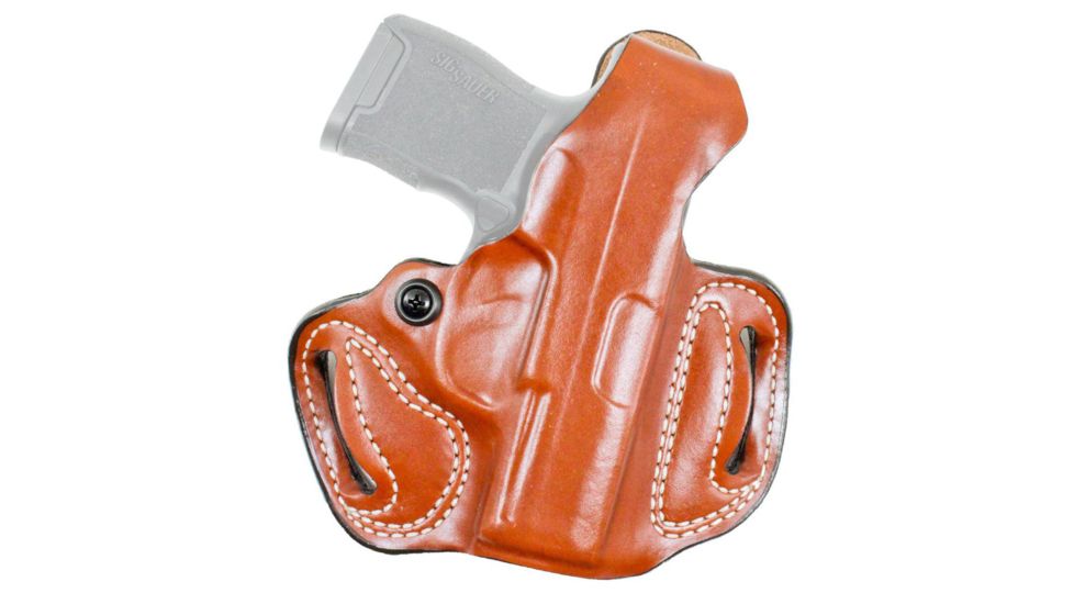 DeSantis Thumb Break Mini Slide Leather Belt Holster, Glock 43X MOS W/ TLR-7 SUB, Right Hand, Tan