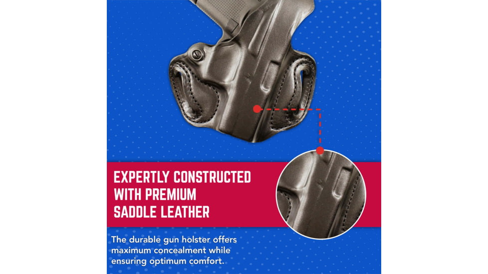 DeSantis Thumb Break Mini Slide Leather OWB Holster, H&amp;K CC9 with or w/o Red Dot, Left Hand, Leather Construction, Matte Finish, Black, 085BB7ZZ0