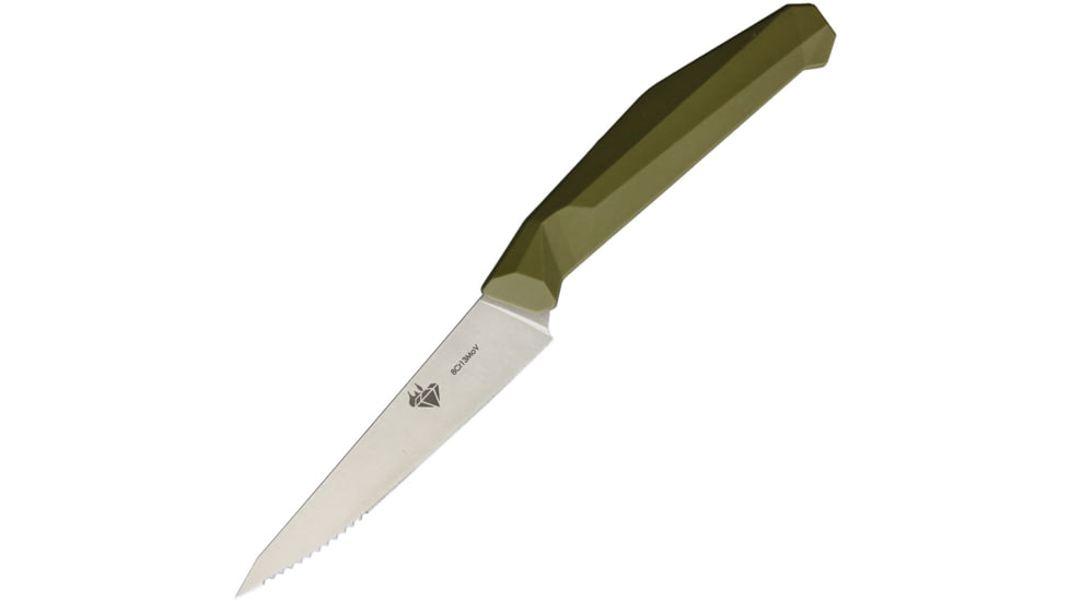 Diafire Emerald Steak Knife, 4.5 satin finish 8Cr13MoV stainless blade, Green plastic handle, DF9107PZ001